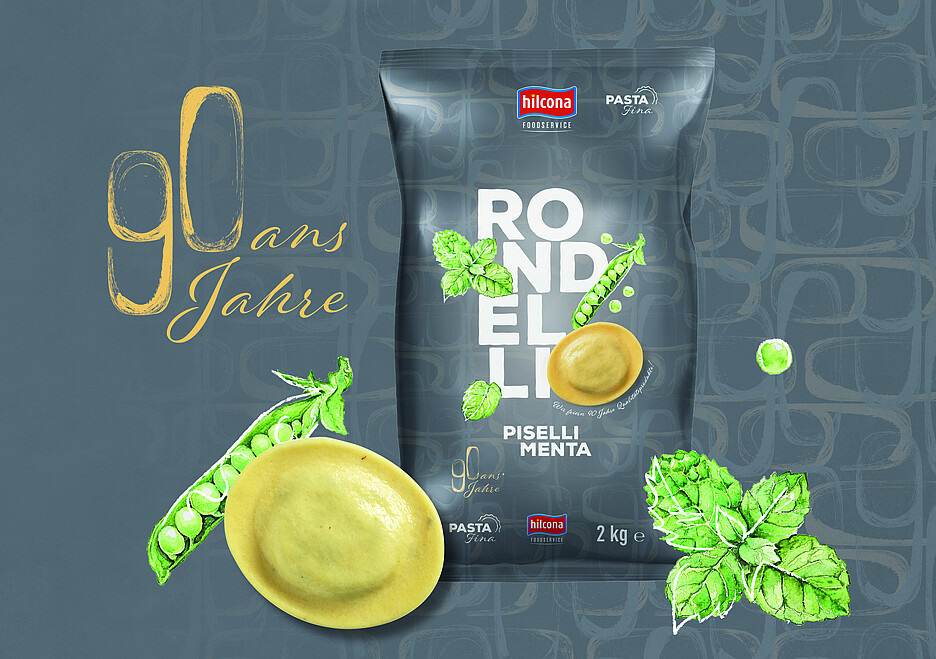 Les nouvelles pâtes du jubilé «Rondelli Piselli Menta»
