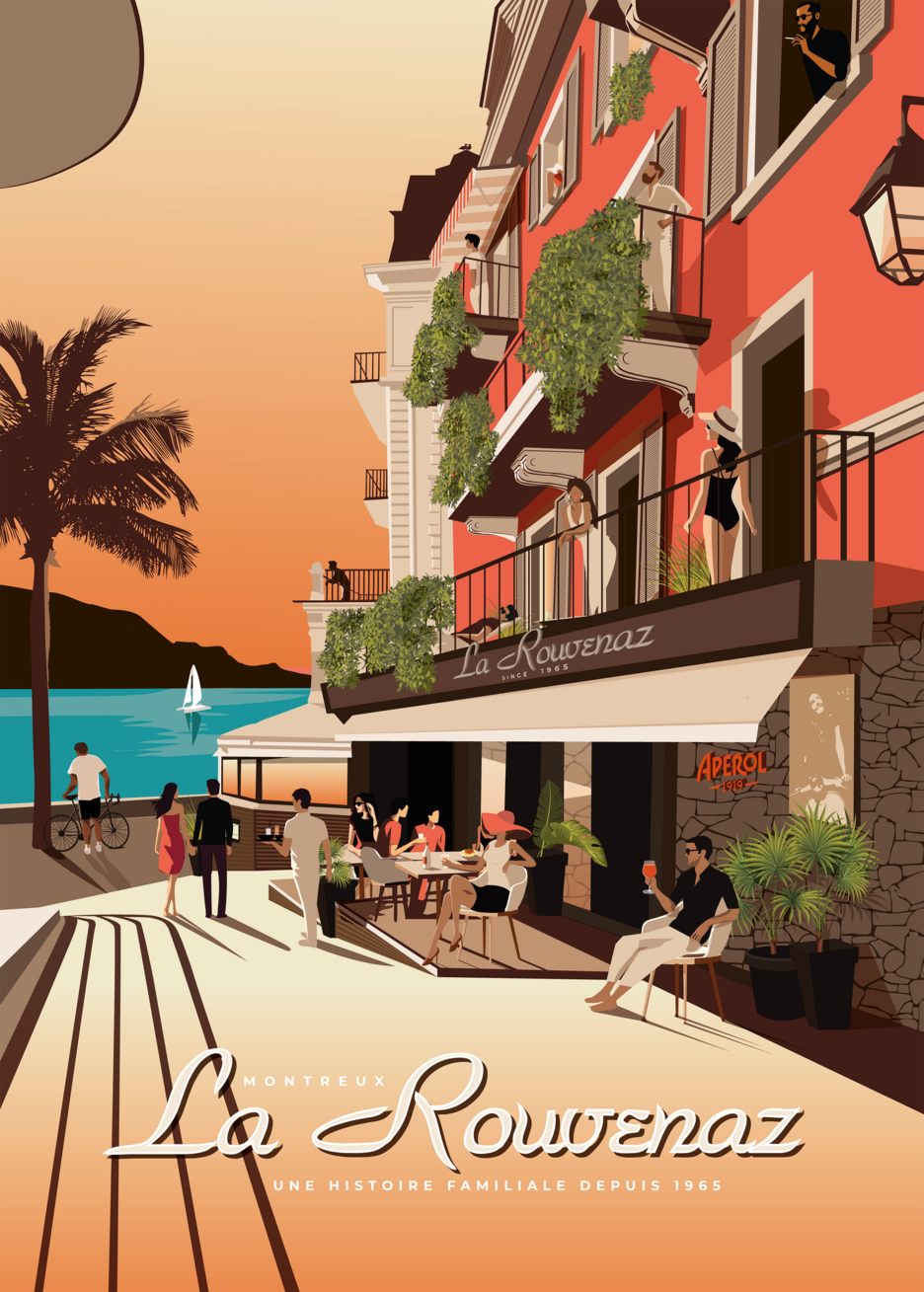 Face au Léman, La Rouvenaz incarne depuis 1965 l’art de vivre à Montreux: esprit familial et douce ambiance méditerranéenne.