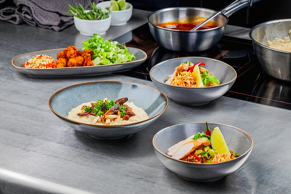 Produits hautement pratiques, prêts à être servis.