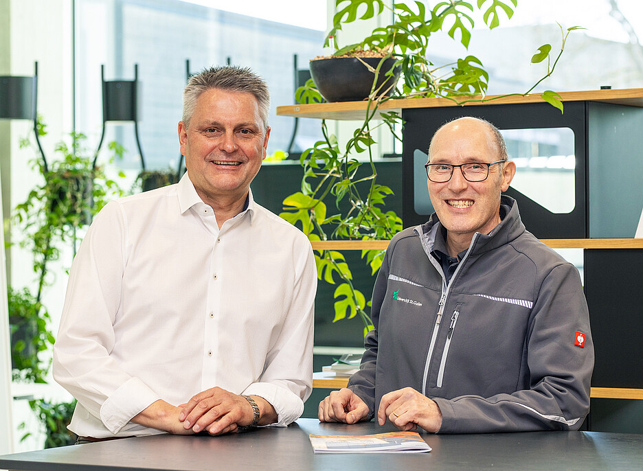 L’importance d’une bonne collaboration: Adrian Bösch, directeur commercial chez Meiko (à gauche) et Markus Steiner, responsable du département Construction et Technique de l’Université HSG.